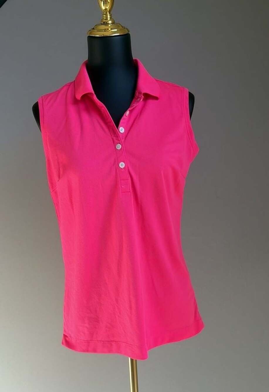 Nike Golf Tour Performance Dri-Fit Hot Pink Sleeveless Polo Shirt Women's Size L